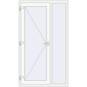 REHAU Euro-Design 60 1150x2000 мм Білий (RAL 9016) з двох сторін
