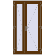 Вхідні двері 1100x2100 мм REHAU Euro-Design 60 WALNUT з двох сторін Вхідні двері 1100x2100 мм REHAU Euro-Design 60 WALNUT з двох сторін