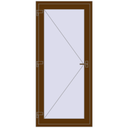 Вхідні двері 900x2000 мм REHAU Euro-Design 60 WALNUT з двох сторін