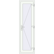 Вхідні двері 600x2100 мм REHAU Euro-Design 60 Білий (RAL 9016) з двох сторін