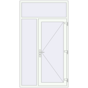 Вхідні двері 1330x2365 мм REHAU Euro-Design 60 Білий (RAL 9016) з двох сторін