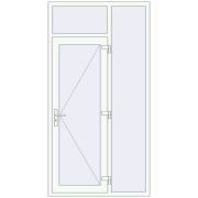 Вхідні двері 1200x2300 мм REHAU Euro-Design 60 Білий (RAL 9016) з двох сторін