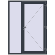 Вхідні двері 1500x2100 мм REHAU Euro-Design 60 ANTHRACITE_GREY_STRUKTURAL з двох сторін