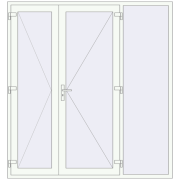 Вхідні двері 2100x2250 мм REHAU SYNEGO Білий (RAL 9016) з двох сторін