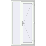 Вхідні двері 1035x2000 мм REHAU Euro-Design 60 Білий (RAL 9016) з двох сторін