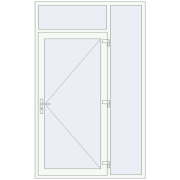 Вхідні двері 1500x2400 мм REHAU Brillant-Design Білий (RAL 9016) з двох сторін