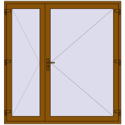 REHAU Euro-Design 60 2000x2100 мм GOLDEN OAK з двох сторін REHAU Euro-Design 60 2000x2100 мм GOLDEN OAK з двох сторін