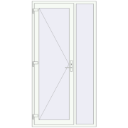 Вхідні двері 1200x2350 мм REHAU SYNEGO Білий (RAL 9016) з двох сторін Вхідні двері 1200x2350 мм REHAU SYNEGO Білий (RAL 9016) з двох сторін