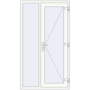 Вхідні двері 1090x1960 мм REHAU Brillant-Design Білий (RAL 9016) з двох сторін