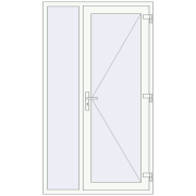 Вхідні двері 1200x2100 мм REHAU Euro-Design 60 Білий (RAL 9016) з двох сторін