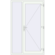 Вхідні двері 1300x2100 мм REHAU Euro-Design 60 Білий (RAL 9016) з двох сторін