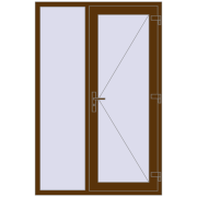 REHAU Euro-Design 60 1280x1950 мм WALNUT з двох сторін