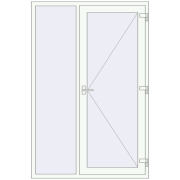 Вхідні двері 1400x2100 мм REHAU Euro-Design 60 Білий (RAL 9016) з двох сторін Вхідні двері 1400x2100 мм REHAU Euro-Design 60 Білий (RAL 9016) з двох сторін