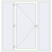 Вхідні двері 2045x2105 мм REHAU Euro-Design 60 Білий (RAL 9016) з двох сторін Вхідні двері 2045x2105 мм REHAU Euro-Design 60 Білий (RAL 9016) з двох сторін