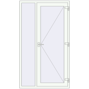 Вхідні двері 1200x2100 мм REHAU Euro-Design 60 Білий (RAL 9016) з двох сторін