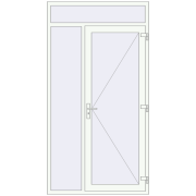 Вхідні двері 1340x2530 мм REHAU Euro-Design 60 Білий (RAL 9016) з двох сторін