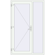 Вхідні двері 1300x2100 мм REHAU Euro-Design 60 Білий (RAL 9016) з двох сторін