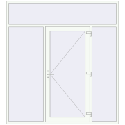 Вхідні двері 2200x2400 мм REHAU Brillant-Design Білий (RAL 9016) з двох сторін Вхідні двері 2200x2400 мм REHAU Brillant-Design Білий (RAL 9016) з двох сторін