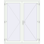 Вхідні двері 1720x2100 мм REHAU Brillant-Design Білий (RAL 9016) з двох сторін