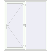 Вхідні двері 1800x2100 мм REHAU Euro-Design 60 Білий (RAL 9016) з двох сторін