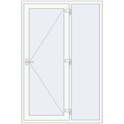 Вхідні двері 1400x2100 мм REHAU Euro-Design 60 Білий (RAL 9016) з двох сторін Вхідні двері 1400x2100 мм REHAU Euro-Design 60 Білий (RAL 9016) з двох сторін