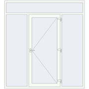 Вхідні двері 2200x2400 мм REHAU Brillant-Design Білий (RAL 9016) з двох сторін Вхідні двері 2200x2400 мм REHAU Brillant-Design Білий (RAL 9016) з двох сторін