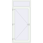 Вхідні двері 1000x2300 мм REHAU Brillant-Design Білий (RAL 9016) з двох сторін