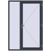REHAU SYNEGO 1450x2100 мм ANTHRACITE_GREY_STRUKTURAL з двох сторін