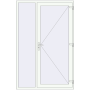 Вхідні двері 1500x2300 мм REHAU Euro-Design 60 Білий (RAL 9016) з двох сторін Вхідні двері 1500x2300 мм REHAU Euro-Design 60 Білий (RAL 9016) з двох сторін