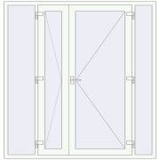 Вхідні двері 2000x2070 мм REHAU Euro-Design 60 Білий (RAL 9016) з двох сторін