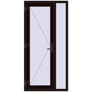 Вхідні двері 1000x2050 мм REHAU Euro-Design 60 BLACK_BROWN з двох сторін