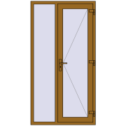 REHAU Euro-Design 60 1100x2100 мм LIGHT_OAK з двох сторін