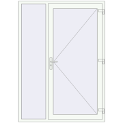 Вхідні двері 1500x2100 мм REHAU Brillant-Design Білий (RAL 9016) з двох сторін