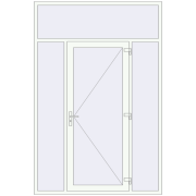 Вхідні двері 1820x2730 мм REHAU Euro-Design 60 Білий (RAL 9016) з двох сторін Вхідні двері 1820x2730 мм REHAU Euro-Design 60 Білий (RAL 9016) з двох сторін