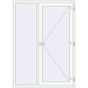 REHAU SYNEGO 1500x2100 мм Білий (RAL 9016) з двох сторін