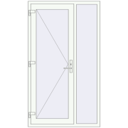 Вхідні двері 1150x2000 мм REHAU Euro-Design 60 Білий (RAL 9016) з двох сторін