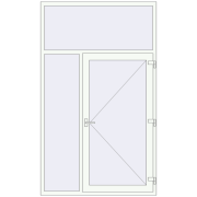 Вхідні двері 1500x2500 мм REHAU Euro-Design 60 Білий (RAL 9016) з двох сторін