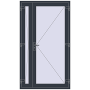 Вхідні двері 1200x2100 мм REHAU Euro-Design 60 ANTHRACITE_GREY_STRUKTURAL з двох сторін