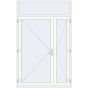 Вхідні двері 1630x2600 мм REHAU Euro-Design 60 Білий (RAL 9016) з двох сторін