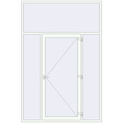 Вхідні двері 2000x3000 мм REHAU Euro-Design 60 Білий (RAL 9016) з двох сторін Вхідні двері 2000x3000 мм REHAU Euro-Design 60 Білий (RAL 9016) з двох сторін