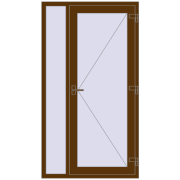 REHAU Euro-Design 60 1100x2000 мм WALNUT ззовні