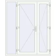 Вхідні двері 1720x2100 мм REHAU Brillant-Design Білий (RAL 9016) з двох сторін