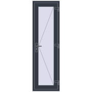 Вхідні двері 600x2000 мм REHAU Euro-Design 60 ANTHRACITE_GREY_STRUKTURAL з двох сторін