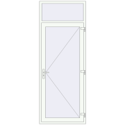 Вхідні двері 1000x2650 мм REHAU Euro-Design 60 Білий (RAL 9016) з двох сторін