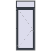 Вхідні двері 900x2270 мм REHAU Euro-Design 60 ANTHRACITE_GREY_STRUKTURAL з двох сторін