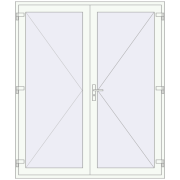 REHAU Euro-Design 60 1860x2200 мм Білий (RAL 9016) з двох сторін