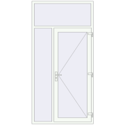 Вхідні двері 1300x2600 мм REHAU Euro-Design 60 Білий (RAL 9016) з двох сторін