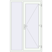 Вхідні двері 1250x2000 мм REHAU Euro-Design 60 Білий (RAL 9016) з двох сторін