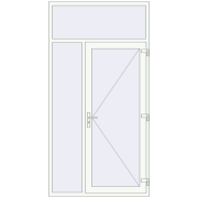 Вхідні двері 1350x2600 мм REHAU Euro-Design 60 Білий (RAL 9016) з двох сторін