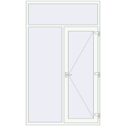 Вхідні двері 1500x2500 мм REHAU SYNEGO Білий (RAL 9016) з двох сторін